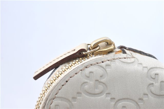 Authentic GUCCI Guccissima GG Leather Pouch Purse Pen Case 141811 Ivory J5955