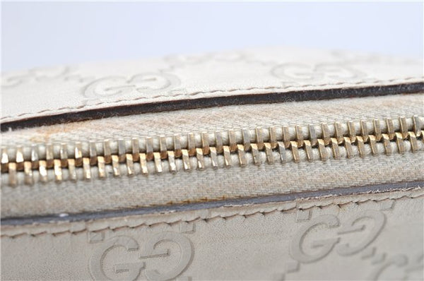 Authentic GUCCI Guccissima GG Leather Pouch Purse Pen Case 141811 Ivory J5955