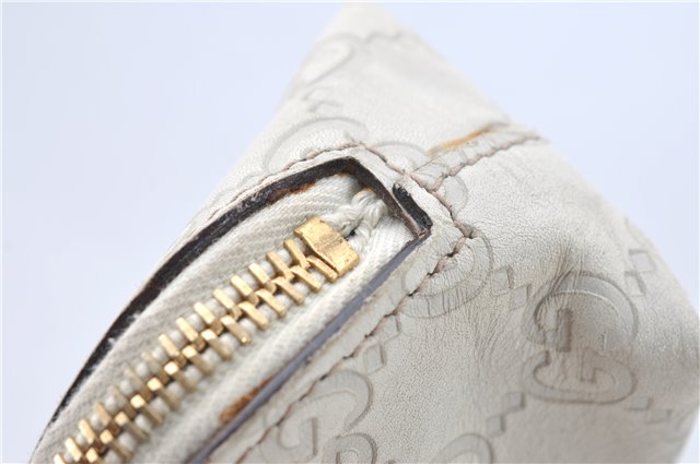 Authentic GUCCI Guccissima GG Leather Pouch Purse Pen Case 141811 Ivory J5955