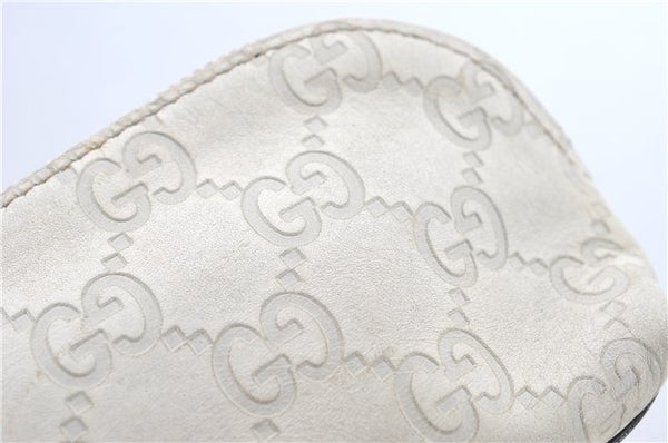 Authentic GUCCI Guccissima GG Leather Pouch Purse Pen Case 141811 Ivory J5955