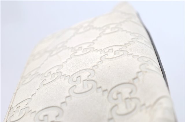 Authentic GUCCI Guccissima GG Leather Pouch Purse Pen Case 141811 Ivory J5955