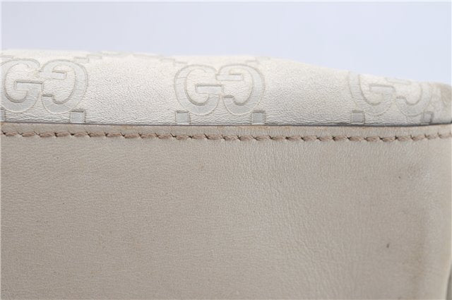 Authentic GUCCI Guccissima GG Leather Pouch Purse Pen Case 141811 Ivory J5955