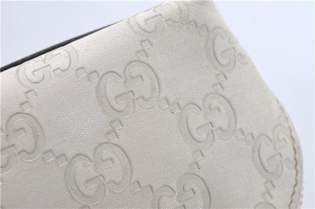 Authentic GUCCI Guccissima GG Leather Pouch Purse Pen Case 141811 Ivory J5955