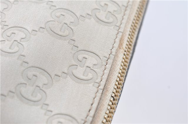 Authentic GUCCI Guccissima GG Leather Pouch Purse Pen Case 141811 Ivory J5955