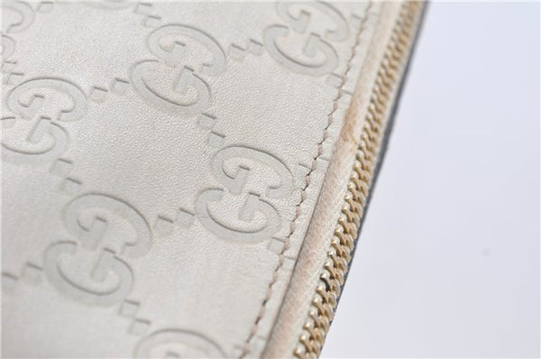 Authentic GUCCI Guccissima GG Leather Pouch Purse Pen Case 141811 Ivory J5955