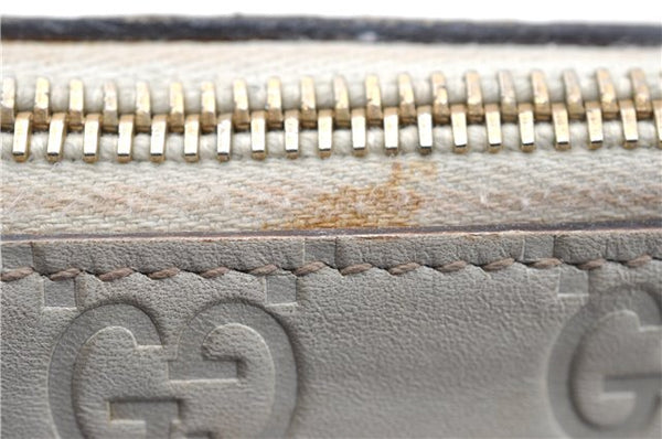Authentic GUCCI Guccissima GG Leather Pouch Purse Pen Case 141811 Ivory J5955