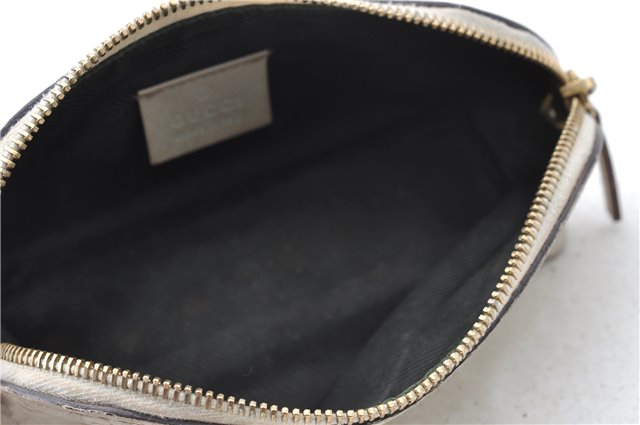 Authentic GUCCI Guccissima GG Leather Pouch Purse Pen Case 141811 Ivory J5955