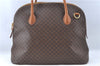 Authentic CELINE Macadam Blason Pattern Hand Bag Purse PVC Leather Brown J5960