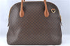 Authentic CELINE Macadam Blason Pattern Hand Bag Purse PVC Leather Brown J5960