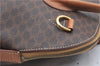 Authentic CELINE Macadam Blason Pattern Hand Bag Purse PVC Leather Brown J5960