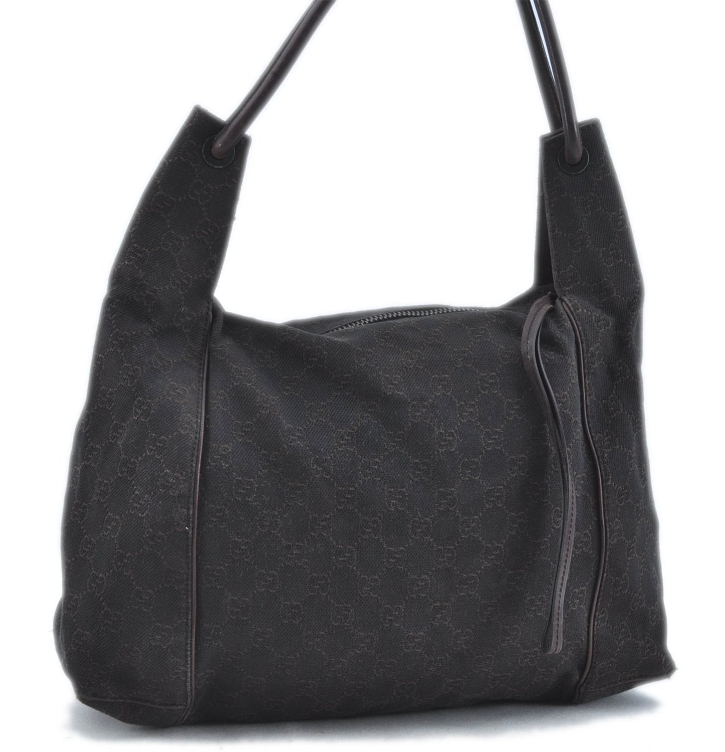 Authentic GUCCI Shoulder Hand Bag GG Canvas Leather 101292 Brown J5961