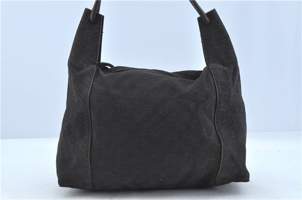 Authentic GUCCI Shoulder Hand Bag GG Canvas Leather 101292 Brown J5961