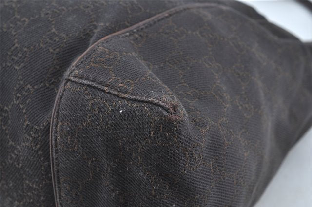 Authentic GUCCI Shoulder Hand Bag GG Canvas Leather 101292 Brown J5961