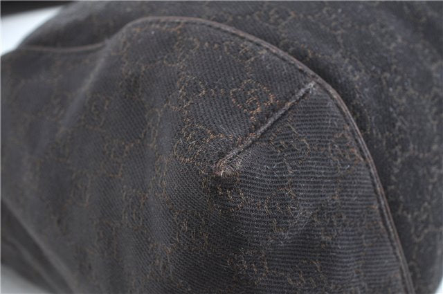 Authentic GUCCI Shoulder Hand Bag GG Canvas Leather 101292 Brown J5961