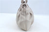 Authentic Ferragamo Gancini Leather Shoulder Hand Bag Ivory Light Pink J5969