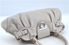 Authentic Ferragamo Gancini Leather Shoulder Hand Bag Ivory Light Pink J5969