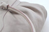 Authentic Ferragamo Gancini Leather Shoulder Hand Bag Ivory Light Pink J5969