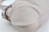 Authentic Ferragamo Gancini Leather Shoulder Hand Bag Ivory Light Pink J5969
