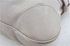 Authentic Ferragamo Gancini Leather Shoulder Hand Bag Ivory Light Pink J5969
