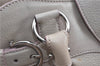 Authentic Ferragamo Gancini Leather Shoulder Hand Bag Ivory Light Pink J5969