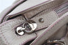 Authentic Ferragamo Gancini Leather Shoulder Hand Bag Ivory Light Pink J5969