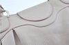 Authentic Ferragamo Gancini Leather Shoulder Hand Bag Ivory Light Pink J5969
