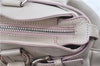 Authentic Ferragamo Gancini Leather Shoulder Hand Bag Ivory Light Pink J5969