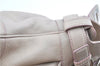 Authentic Ferragamo Gancini Leather Shoulder Hand Bag Ivory Light Pink J5969