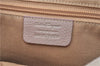 Authentic Ferragamo Gancini Leather Shoulder Hand Bag Ivory Light Pink J5969
