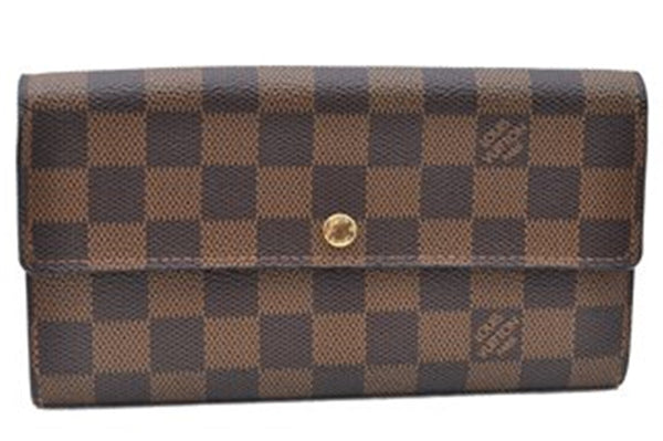 Authentic Louis Vuitton Damier Pochette Porte Monnaie Credit N61724 Wallet J5976