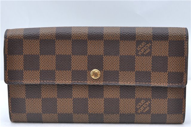 Authentic Louis Vuitton Damier Pochette Porte Monnaie Credit N61724 Wallet J5976