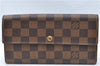 Authentic Louis Vuitton Damier Pochette Porte Monnaie Credit N61724 Wallet J5976