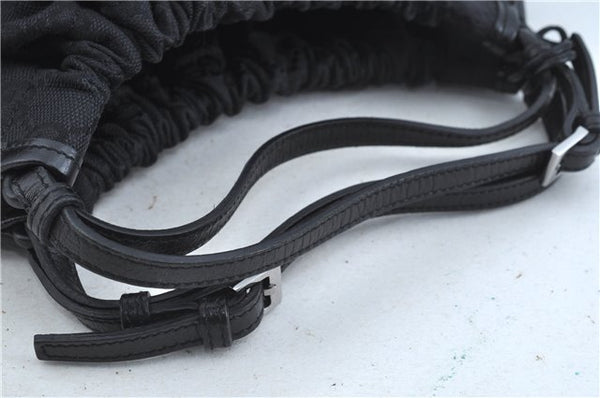 Authentic GUCCI Hand Bag Purse GG Canvas Leather 76554 Black J5977