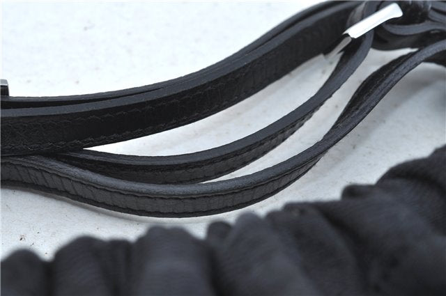 Authentic GUCCI Hand Bag Purse GG Canvas Leather 76554 Black J5977