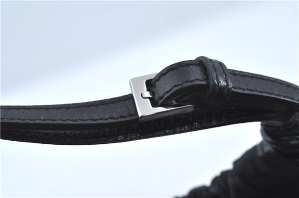 Authentic GUCCI Hand Bag Purse GG Canvas Leather 76554 Black J5977