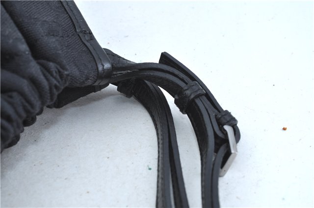 Authentic GUCCI Hand Bag Purse GG Canvas Leather 76554 Black J5977