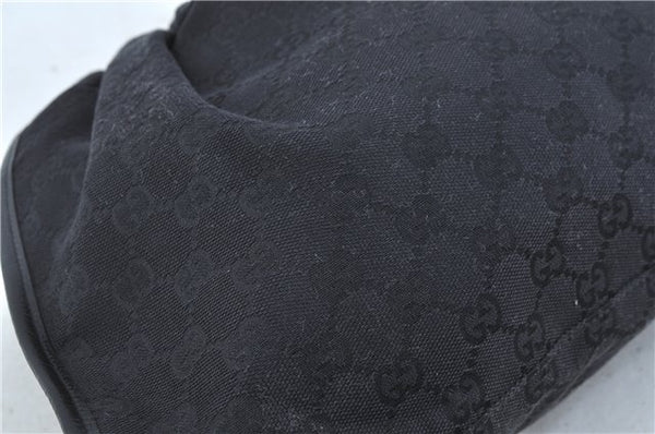 Authentic GUCCI Hand Bag Purse GG Canvas Leather 76554 Black J5977