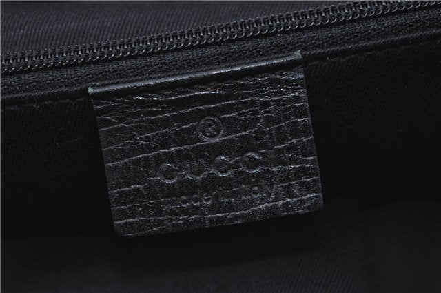 Authentic GUCCI Hand Bag Purse GG Canvas Leather 76554 Black J5977