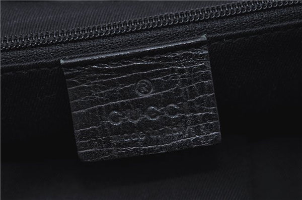 Authentic GUCCI Hand Bag Purse GG Canvas Leather 76554 Black J5977