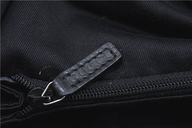 Authentic GUCCI Hand Bag Purse GG Canvas Leather 76554 Black J5977