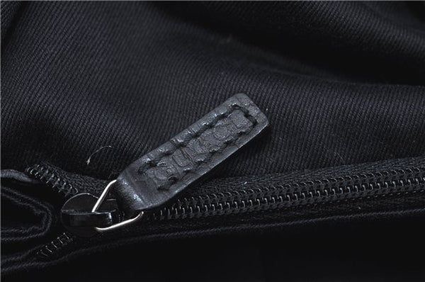 Authentic GUCCI Hand Bag Purse GG Canvas Leather 76554 Black J5977