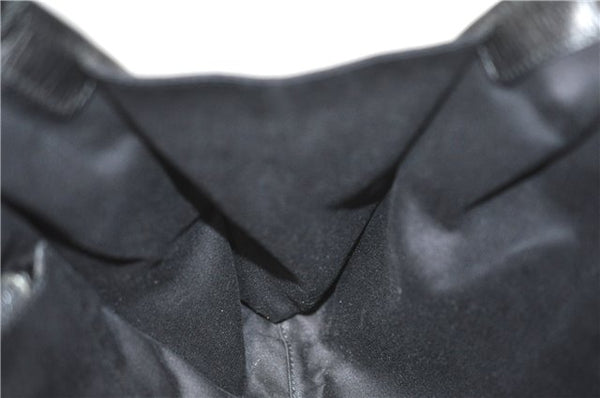 Authentic GUCCI Hand Bag Purse GG Canvas Leather 76554 Black J5977