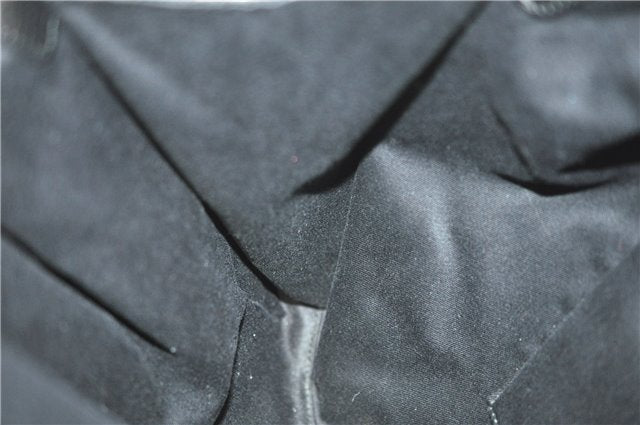 Authentic GUCCI Hand Bag Purse GG Canvas Leather 76554 Black J5977