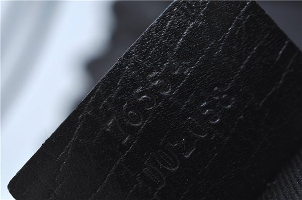 Authentic GUCCI Hand Bag Purse GG Canvas Leather 76554 Black J5977