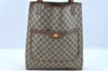 Authentic GUCCI Web Sherry Line Shoulder Tote Bag GG PVC Leather Brown J5978