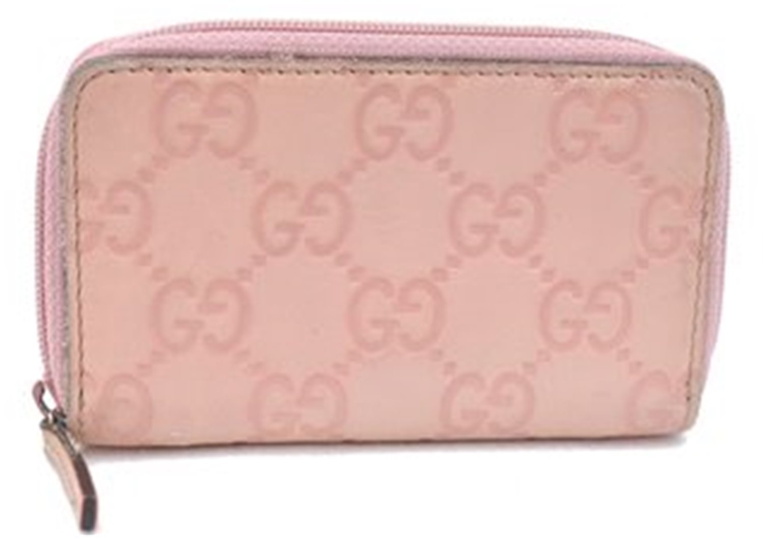 Authentic GUCCI Guccissima GG Coin Purse Case Leather 138098 Light Pink J5983