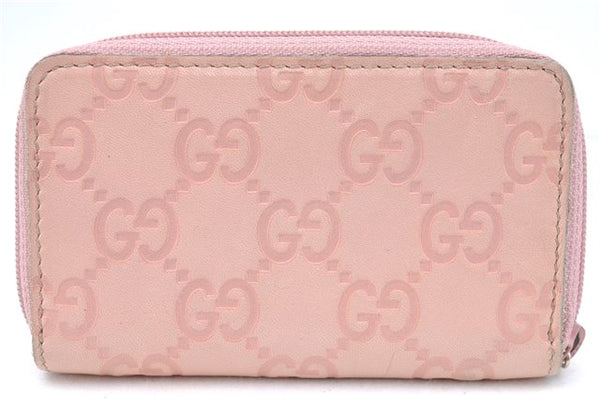 Authentic GUCCI Guccissima GG Coin Purse Case Leather 138098 Light Pink J5983