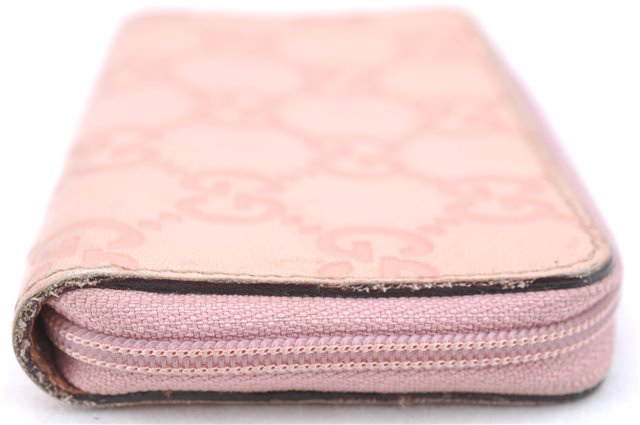 Authentic GUCCI Guccissima GG Coin Purse Case Leather 138098 Light Pink J5983