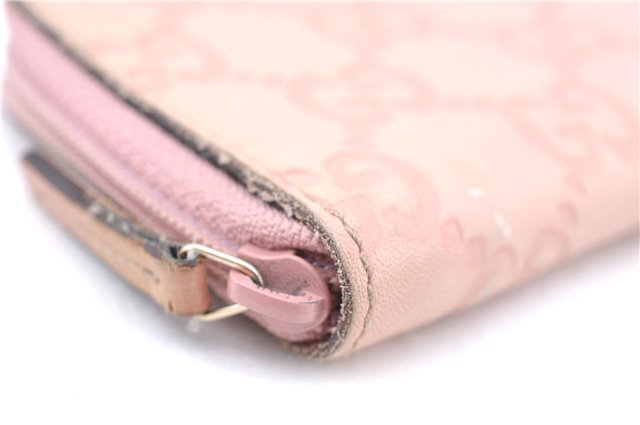 Authentic GUCCI Guccissima GG Coin Purse Case Leather 138098 Light Pink J5983