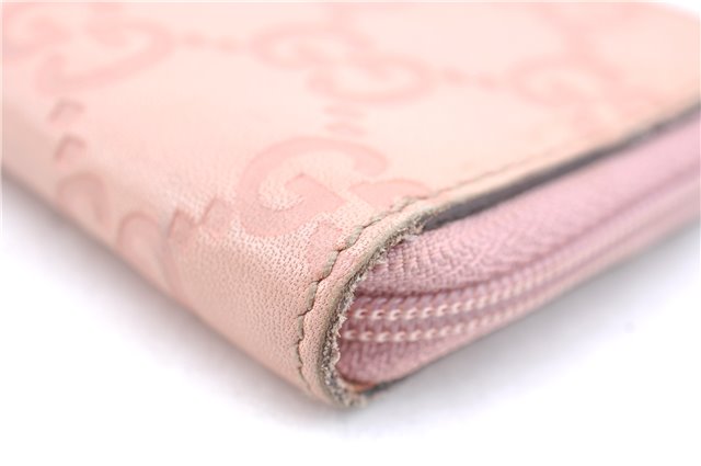 Authentic GUCCI Guccissima GG Coin Purse Case Leather 138098 Light Pink J5983